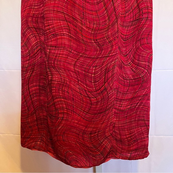 Kasper ASL Red Abstract Print Sheath Dress Size 4 Sleeveless Career Wedding - Picture 4 of 7